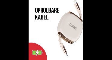 TUNIQ 27W USB-C naar Lightning Kabel 100cm - Snelle oplaadkabel - Oprolbaar - Champagne