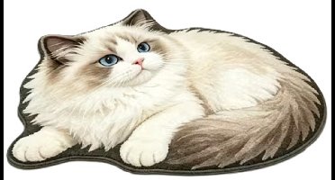 Vloerkleed - kat - poes - kattenvorm - antislip - tapijt - keukenkleed - salontafel kleed - woonkamer - slaapkamer - 80 x 120 cm