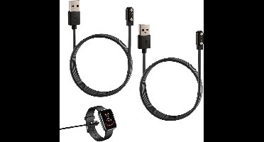 2 stuks universele oplader voor smartwatches, 2-polig, 2,84 mm, met 60 cm kabel, hoge compatibiliteit en veiligheid voor smartwatches, snel opladen voor dagelijks gebruik