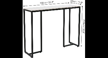 Tafel - Consoletafel - Haltafel - Marmer Look - Luxe Bijzettafel - voor Woonkamer - Hal - Slaapkamer - 100x30x78.5cm - Koud Jadeiet Zwart