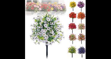 1 stuk kunstbloemen van 51 cm - UV-bestendig, kleurecht, kunstplanten voor buiten - met grondpen - nepstruiken voor tuin, terras, veranda, erf en binnendecoratie