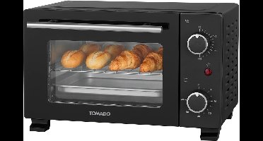 Tomado TEO1001B - Vrijstaande oven - 800 Watt - Elektrische oven - Camping - 10 liter - Timer tot 60 min - Zwart