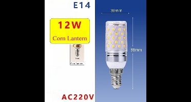 2 X 12W E14 Zilveren Maïslampen - LED-lampen, Warm Licht, AC85-265V, 1200LM LED-lampen, Geschikt Voor Binnenverlichting in Huis