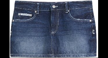 Juicy Couture Juicy Couture Stretch Denim Low Rise Mini Skirt Back Pocket Dog Crest - Maat W32