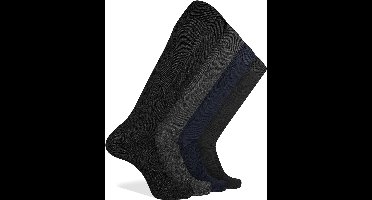 Pierre Cardin Heren Katoenen Kniekousen 4 Paar - Comfort Sokken met Naadloze Teen & Zachte Boord - Duurzamere Keuze - Zwart/Blauw/Antraciet Mix - 39/42