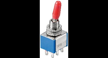 Goobay Toggle Switch Miniature, 2x ON - ON, 6 Pins, Blue Housing