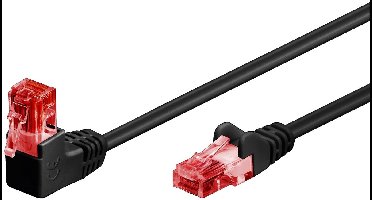 Goobay CAT 6 Patch Cable 1x 90° Angled, U/UTP, black 0.25 m