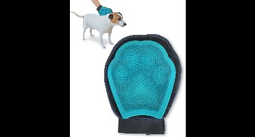 Verzorgingshandschoen – Huisdierborstel – Borstelhandschoen voor honden en katten – Geschikt voor links- en rechtshandigen – Milieuvriendelijk – Zachte en milde borstel tegen verharen!
