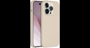 Accezz Hoesje - Geschikt voor Apple iPhone 14 Pro - Liquid Silicone Backcover - Stone