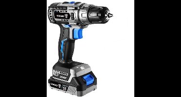 Accuboormachine - Boormachine - Borstelloos - 2 Snelheden - 42 N.m - 20V - 1 Accu - Combinatiekit - Houtbewerkingsgereedschap - Zwart & Blauw
