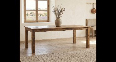 Eettafel Brent Rechthoek gerecycled hout 200x100x76 cm - Naturel