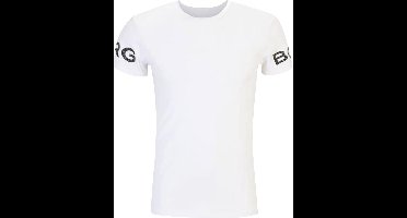 Björn Borg Sportshirt Heren Korte Mouw - Wit - Gerecycled Polyester - Maat S