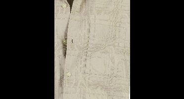 Beige geruit overhemd korte mouw BOSS Orange Rayer reverskraag