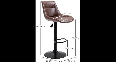 Barkrukken – Barstoelen – Keukenkrukken – Hoge Stoelen – Barkruk Set Bruin – Verstelbare Hoogte Tot 108 Cm – Stevig Zwart Metalen Frame