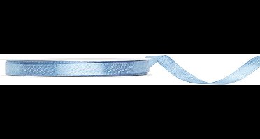 Satijn lint 6mm breed misty blue, rol 25 meter - hobbylint - sierlint - cadeaulint - satin ribbon