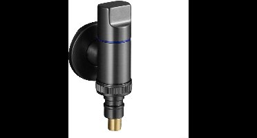 Allecto - Wasmachinekraan - Messing - Duurzaam en praktisch - Grijs - Waterstop - Snelopende hoekklep - Geschikt voor wasmachines - 10 x 10 x 10 mm