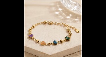 Armband - verguld- Goudkleurig - roestvrij staal - verjaardag cadeau - cadeau - Goudkleurig