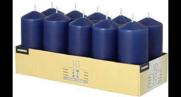 10 Stompkaarsen Ø 40 mm · 90 mm donkerblauw