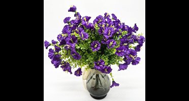 6 Bundels - Kunstbloemen - Net als echte kunstplanten voor op het balkon. Weerbestendige zijden petunia's, boeket, UV-bestendig, nepbloemen voor balkon, bloembak, binnen en buiten.