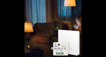 Zelfvoorzienende Draadloze Afstandsbediening Schakelaarset (1-Gang) - RF433, 10A 85-240V, Bereik tot 30m, Geen Bedrading Nodig - Voor Binnen- en Buitenverlichting, Gara ge, Terras - Eenvoudige Installatie (Wit)