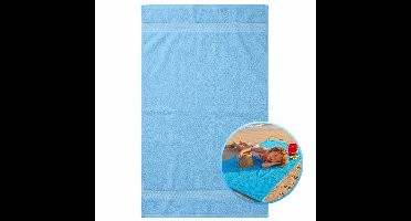 Funnies Kinderstrandlaken 70x140cm Blauw - Strandlaken Voor Kinderen - 100% Katoen