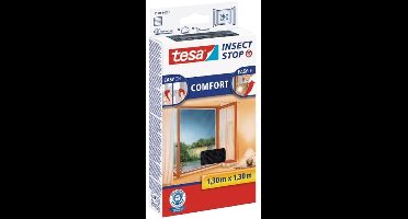 Tesa Insect-Stop Comfort vliegenhor ramen 130 x 130 cm antraciet - Effectieve Insectenwering - Met gratis cheatsheet