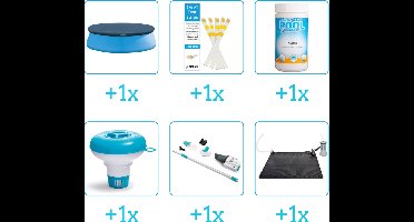 Zwembad Accessoirepakket voor Intex Easy Set Zwembad - 244x61 cm - Rond - Opblaasbaar - Met filterpomp - Intex - 28108GN - 6-delig