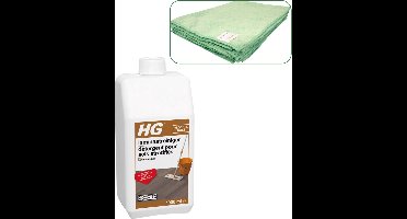 HG Laminaat reiniger (Product 72 / P72) 1 liter + 4 Famiflora dweildoeken - Microvezeldoek 80 x 60 cm - 300gr/m²