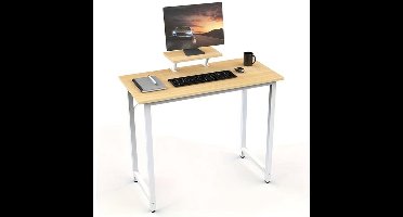 Bureau – Schrijftafel – Werkplek – Computertafel – Tafel – Compact 80x40x75 cm – Met Monitorstandaard tot 27 inch – Stabiel Metaal