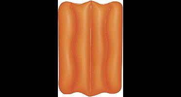 Bestway Opblaasbaar reiskussen - oranje - 38 x 24 cm - camping/vakantie/vliegtuig reis kussens
