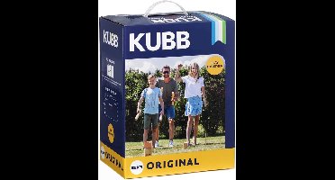 Bex Kubb Original – Zweeds Vikingschaak – Premium Buitenspel – Massief Rubberhout – Koning Met Houtkleurige Kroon – Vanaf 8 Jaar – Inclusief Draagtas