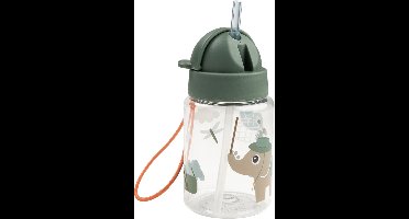 Done By Deer Drinkfles Met Rietje - Tiny Trails - Green - 280 ml