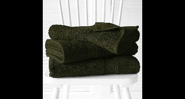 De Witte Lietaer Badhanddoek Stephanie Khaki - Set 2 stuks - 70 x 140 cm - Groen - Katoen
