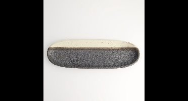 Tokyo Design Studio - Mino Craft Ovaal Bord - Zwart/Bruin - 34,5 x 10,8 x 2,5 cm