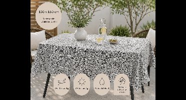 Wicotex - Tafelkleed - Buitentafelkleed - Campingtafelkleed voor buiten- Kleur grijs - Afmeting 130x160 cm