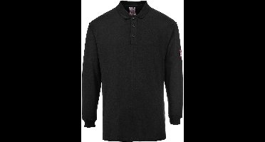 Portwest Vlamvertragende Modaflame Antistatische lange mouw Polo Shirt FR10 - Zwart - XXXL