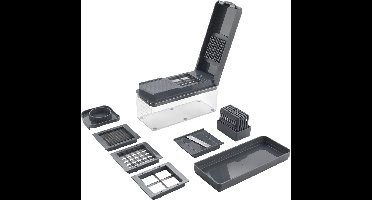 Metaltex - Groentesnijder 13 Delig - Blokjessnijder, Rasp & Snijder - Slice Cube - Grijs