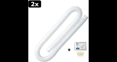 2x Intex filterpomp slang 32mm - 1,5 meter - Zwembadinstallatie - + 50 JeKa Trading Test Strips - 32mm slang - 150cm - Zwembad slang - Verlengingsslang zwembad - Koppelslang - 29059