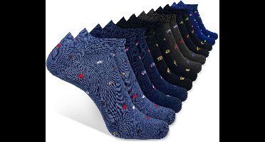 Pierre Cardin Sneakersokken Heren - 12 Paar - Premium Gemerceriseerd Katoen - Naadloze Teen - Ademend & Zacht - Maat 40-46 - Microprint Dessin - PCE02