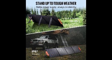 Zonnepanelen - Monokristallijne Zonnepaneel Kit - Zonne Energie - Opvouwbaar - 120W - Waterdicht en Draagbaar - voor Powerstations, Camping & Outdoor