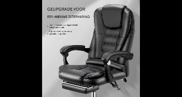 Bureaustoel – Kantoorstoel – Office Chair – Gamestoel – Draaistoel – Verstelbare Rugleuning – Ingebouwde Voetensteun – Ergonomische Rugondersteuning – 360° Draaibaar – Zwart