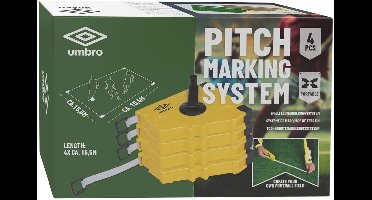 Umbro Speelveld Markeringssysteem - 4 Stuks - Voetbal, Basketball en Hockey - Lijnen van Max. 15M - Geel