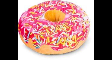 Beeztees Donut XL Regenboog - Hondenspeelgoed - Pluche - Roze/Bruin - 22x22x6,5 cm