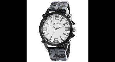 Kenneth Cole-reaction-Herenhorloge-legerprint-stoer design-3 atm waterdicht-diameter 48 mm-blauw-zwart