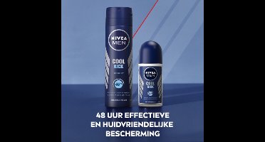 NIVEA Men Deodorant Roller Cool Kick - 3 x 50 ml - Voordeelverpakking