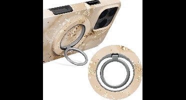 MIO by Mobilize Ring Holder - Universele MagSafe Ring Houder - Vinger Houder - MagSafe Standaard - 360° Draaibaar - Smartphone Grip - Met Plakbare MagSafe Ring - Gold Marble