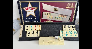 Rummy ovaal gebogen - Rommé ovaal gebogen - Okey Set ovaal gebogen Plastic - Gebogen Rummy Set Plastic - Gebogen Okey Set Plastic