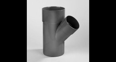 Dyka Verloop T-stuk met 2x mof en 1x spie 45° PVC grijs keurmerk BRL52100 110 x 50mm