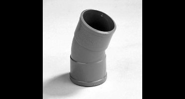Dyka Bocht 2x lijmmof 22.5° PVC keurmerk BRL52100 50mm
