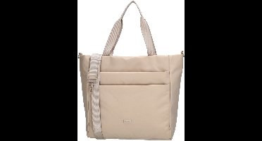 Beagles Duomo Shopper - Lichtgewicht - Crossbody - Schoudertas - Afneembare/Verstelbare Schouderband - Praktische Indeling - Tote Bag - Dames Tas - Lichttaupe